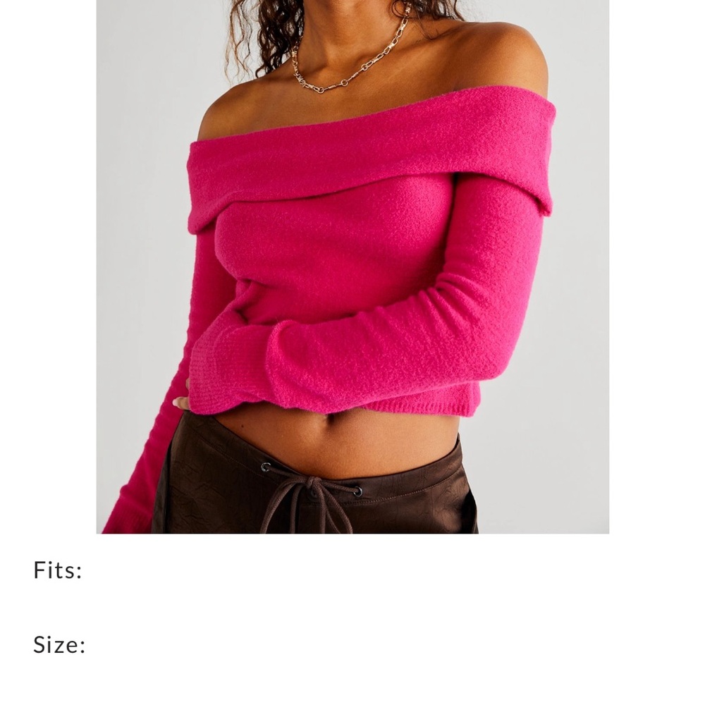 Free people Off-Shoulder Pink Sweater